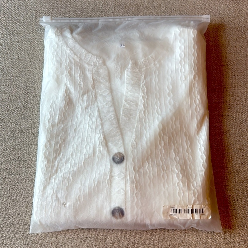 Cream Button V Neck Blouse Tunic - Picture 6 of 7